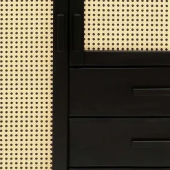 Dunkelbraunes Highboard mit Wiener Geflecht - Santiana^Wohnen New