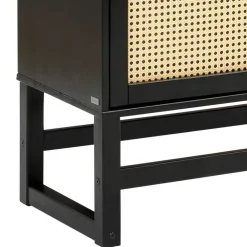 Dunkelbraunes Highboard mit Wiener Geflecht - Santiana^Wohnen New