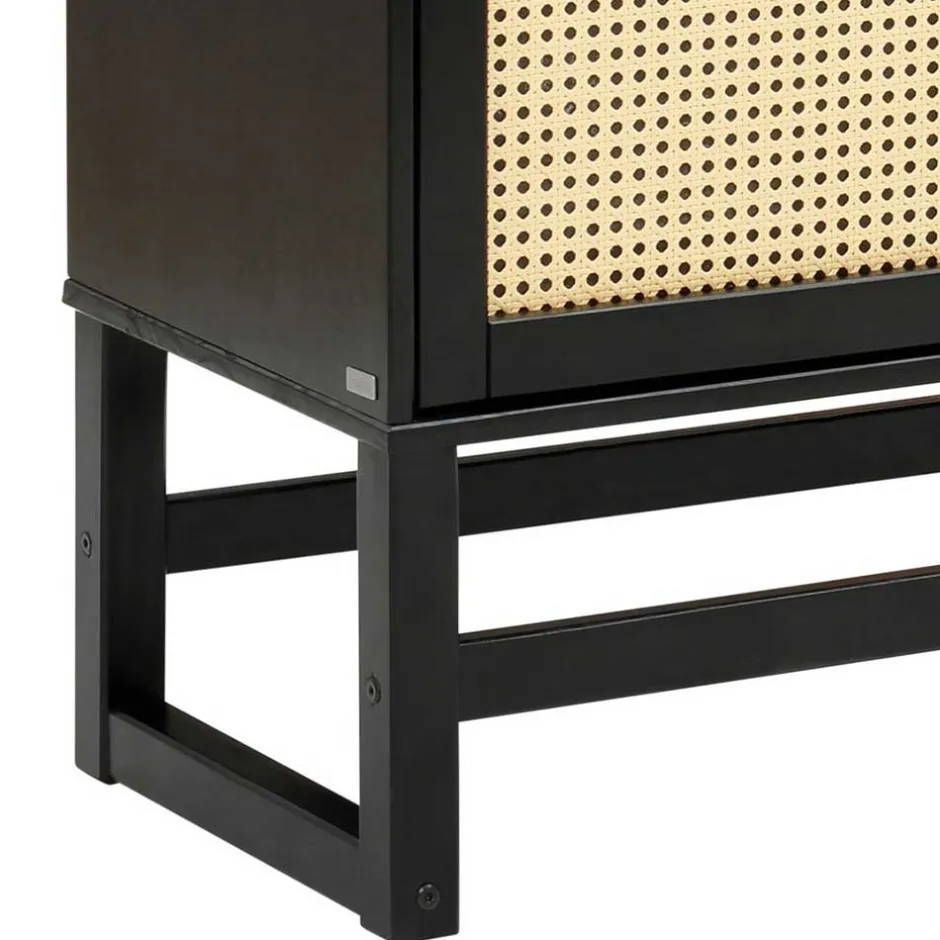 Dunkelbraunes Highboard mit Wiener Geflecht - Santiana^Wohnen New