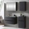 Wohnen Dunkelgraue Badmöbel Kombination - Natarivos (vierteilig)
