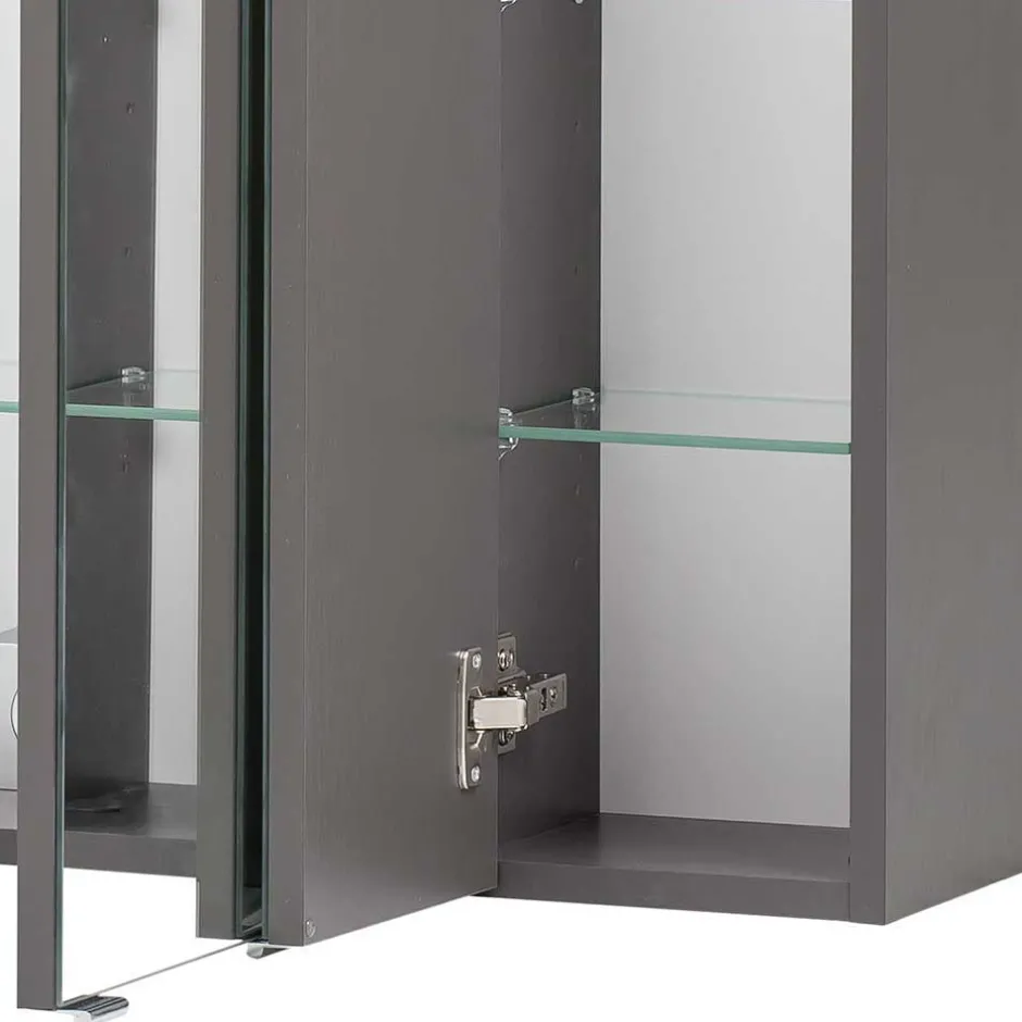 Wohnen Dunkelgraue Badmöbel Kombination - Natarivos (vierteilig)