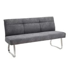 Dunkelgraue Esszimmer Bank mit Microfaser - Edwin^Wohnen Outlet