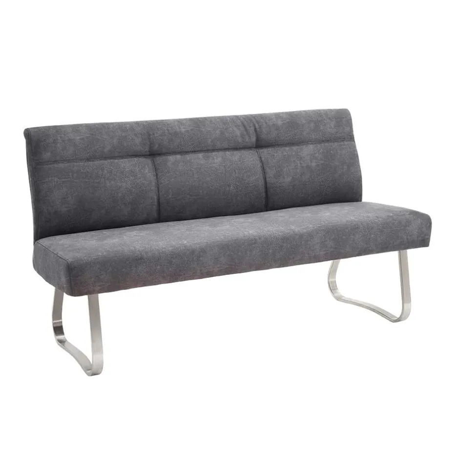 Dunkelgraue Esszimmer Bank mit Microfaser - Edwin^Wohnen Outlet