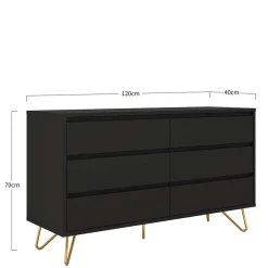 Dunkelgraue Kommode im Skandinavischen Stil - Palium^Wohnen Clearance