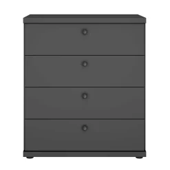 Wohnen Dunkelgraue Kommode mit vier Schubladen - Mataram