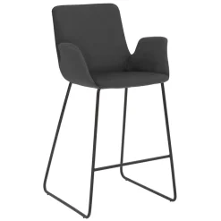 Dunkelgrauer Barstuhl aus Microfaser - Umya^Wohnen Outlet