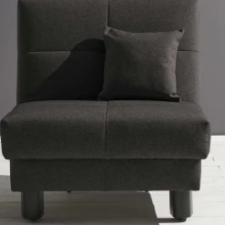 Dunkelgrauer Flachgewebe Sessel mit Schlaffunktion - Emli^Wohnen Online