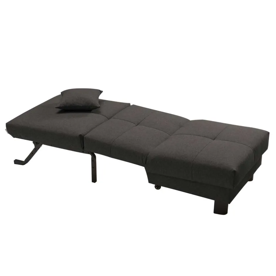 Dunkelgrauer Flachgewebe Sessel mit Schlaffunktion - Emli^Wohnen Online