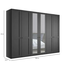 Dunkelgrauer Kleiderschrank 6-türig - Mataram I^Wohnen Best