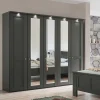 Wohnen Dunkelgrauer Kleiderschrank mit Spiegeln - Mataram
