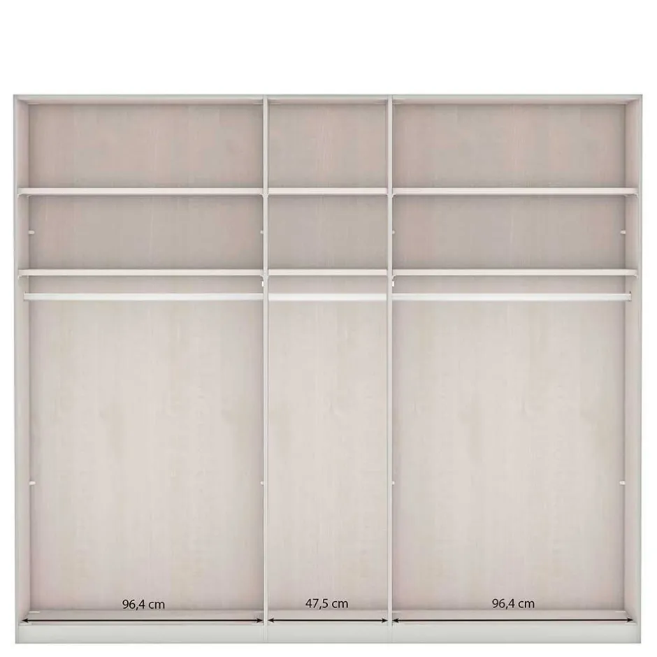 Wohnen Dunkelgrauer Kleiderschrank mit Spiegeln - Mataram