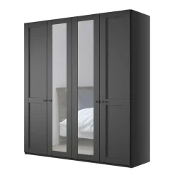 Wohnen Dunkelgrauer Schlafzimmerschrank 4-türig - Mataram