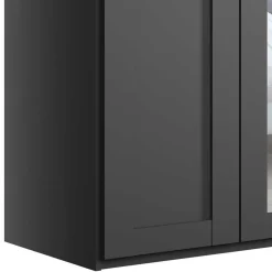 Wohnen Dunkelgrauer Schlafzimmerschrank 4-türig - Mataram