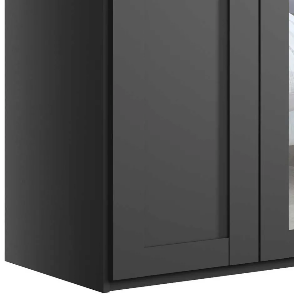 Wohnen Dunkelgrauer Schlafzimmerschrank 4-türig - Mataram