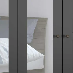 Wohnen Dunkelgrauer Schlafzimmerschrank 4-türig - Mataram