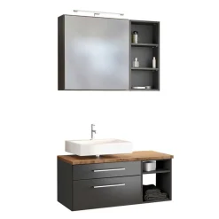 Dunkelgrauer Waschplatz hängend - Estregos II (dreiteilig)^Wohnen New