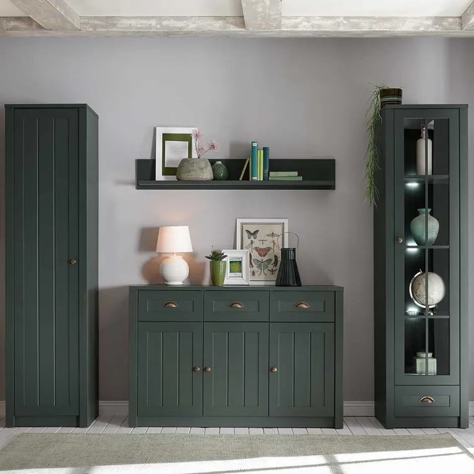 Wohnen Dunkelgrüne Country Möbel Set - Niestov (vierteilig)