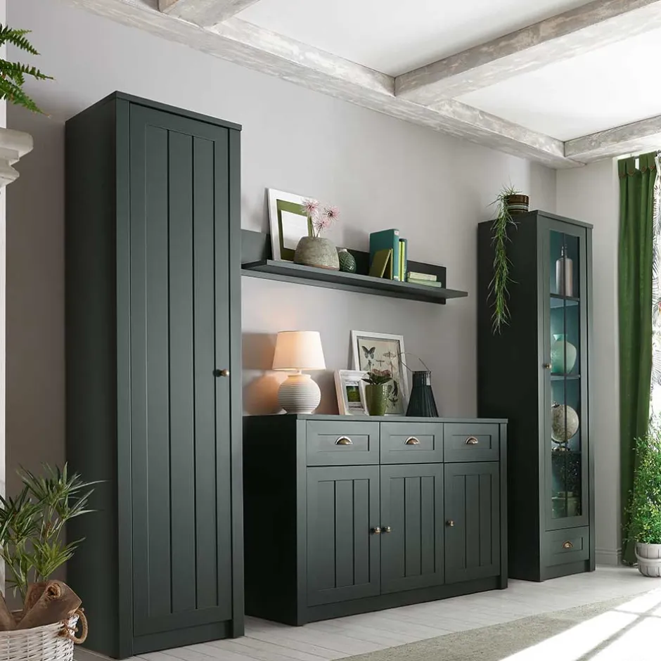 Wohnen Dunkelgrüne Country Möbel Set - Niestov (vierteilig)