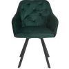 Wohnen Dunkelgrüner Samt Drehstuhl für den Esstisch - Cali