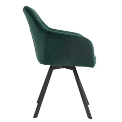 Wohnen Dunkelgrüner Samt Drehstuhl für den Esstisch - Cali