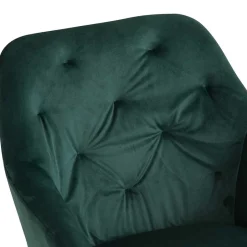Wohnen Dunkelgrüner Samt Drehstuhl für den Esstisch - Cali