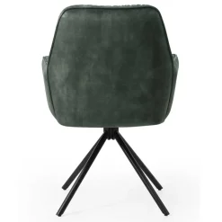 Wohnen Dunkelgrüner Samt Esstischsessel drehbar - Kadiz