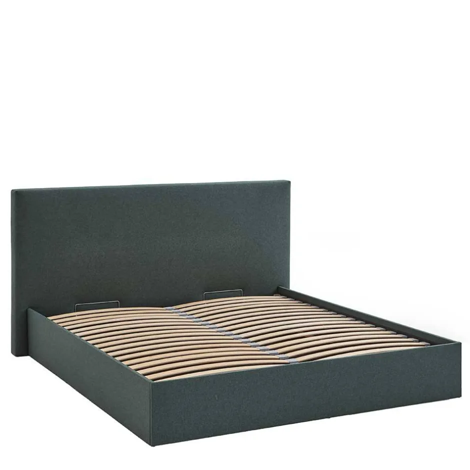 Wohnen Dunkelgrünes Bett mit Bettkasten - Arabos