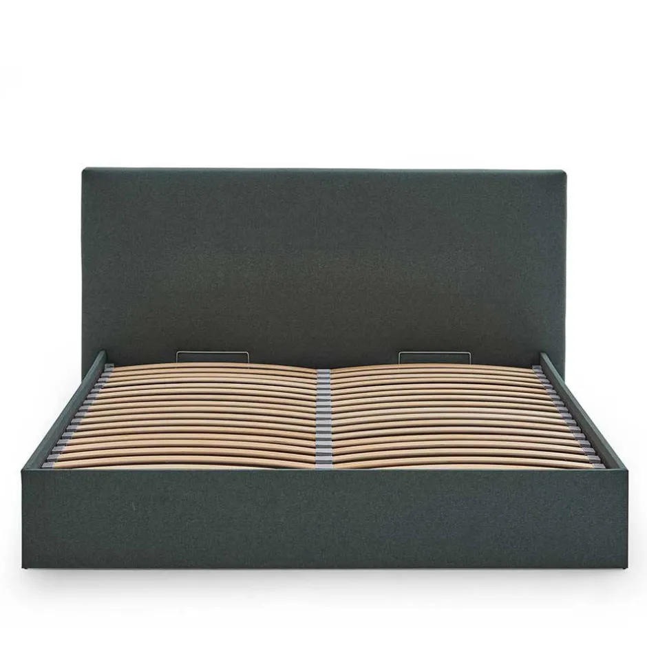Wohnen Dunkelgrünes Bett mit Bettkasten - Arabos