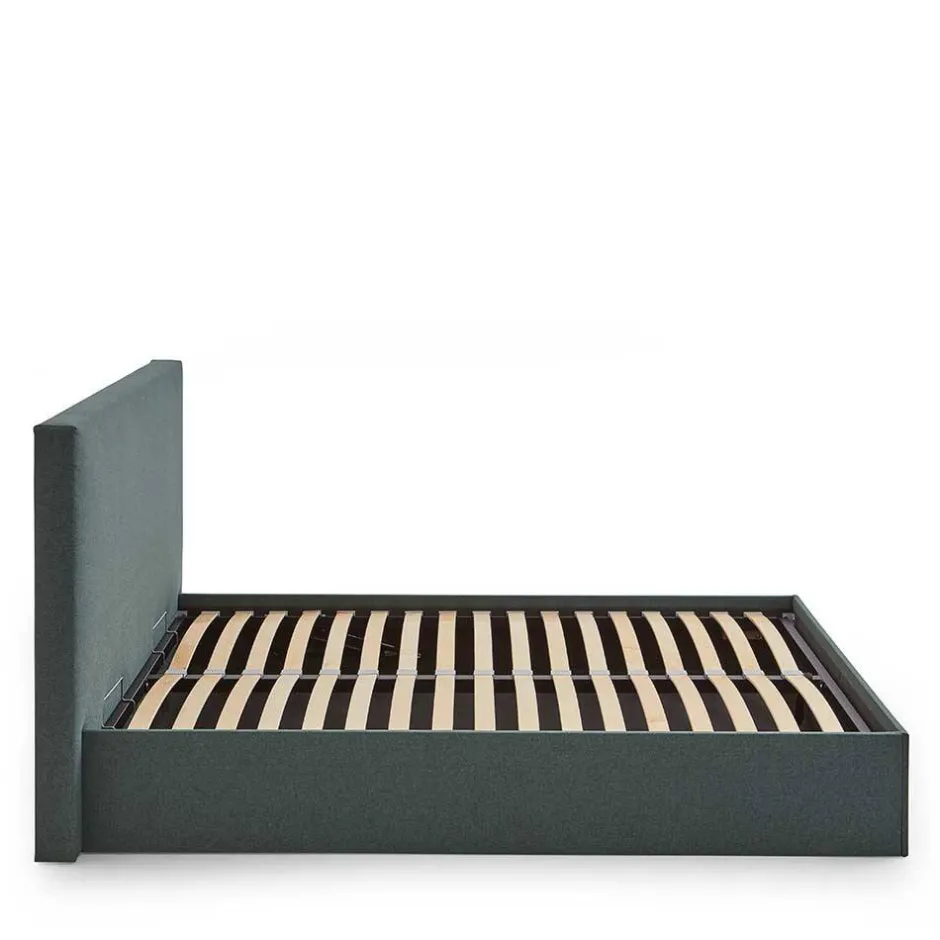 Wohnen Dunkelgrünes Bett mit Bettkasten - Arabos