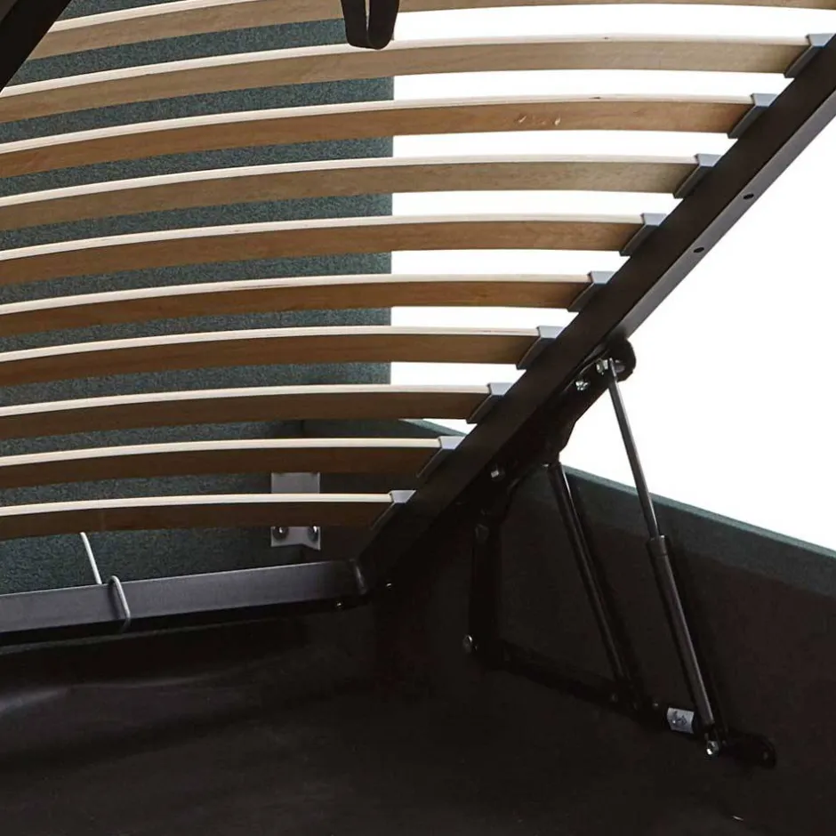 Wohnen Dunkelgrünes Bett mit Bettkasten - Arabos