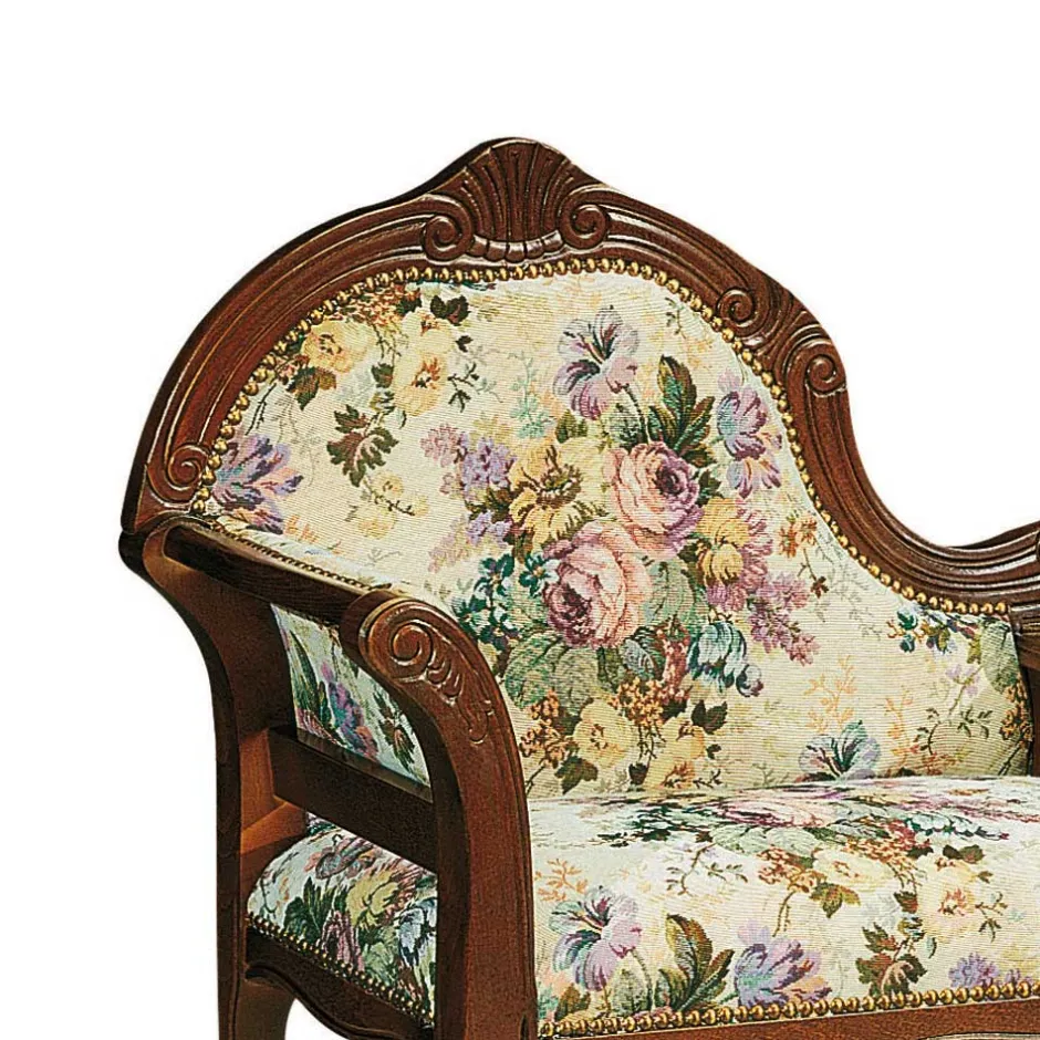 Wohnen Dunkle Telefonbank im Barock Stil Magari mit floralem Muster