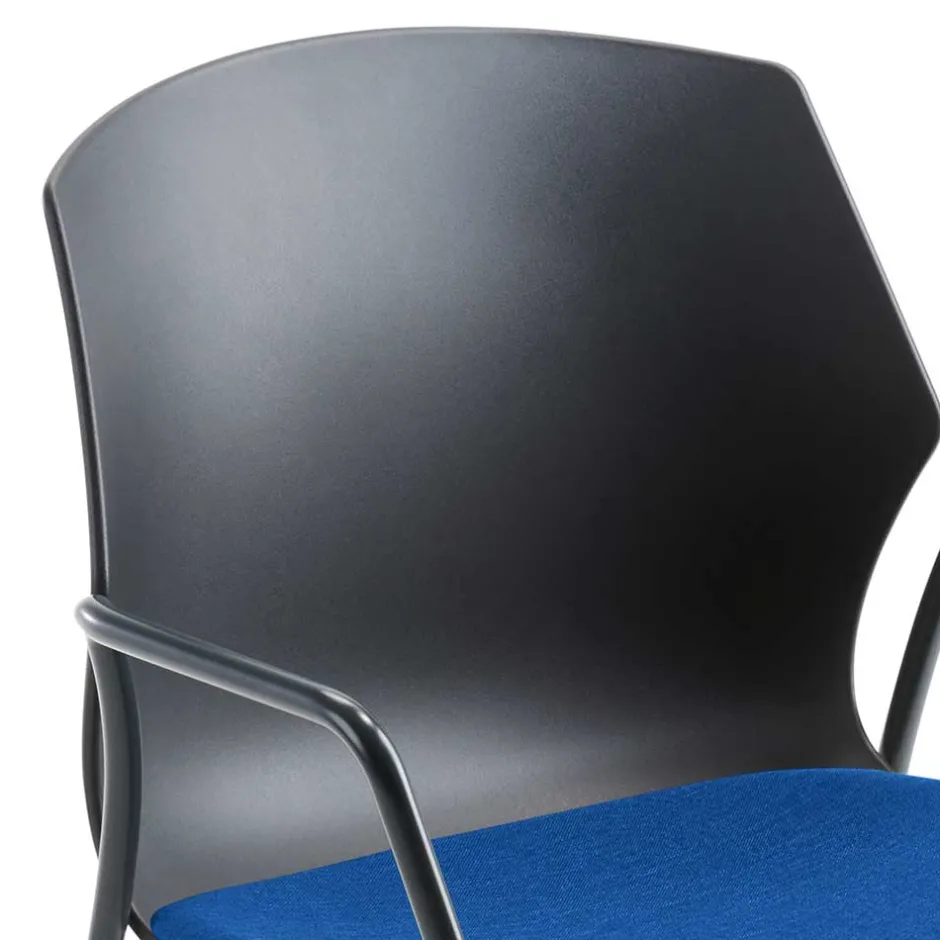 Wohnen Dunkler Armlehnenstuhl mit Polstersitz Blau - Praggio