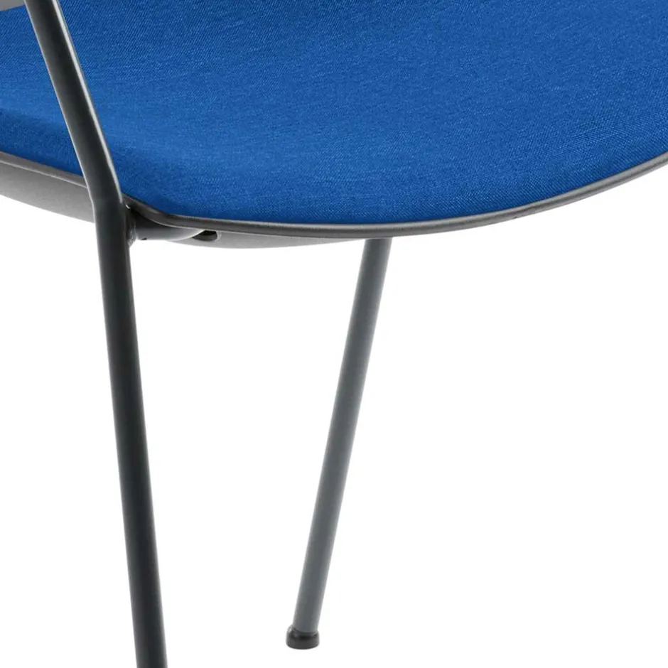 Wohnen Dunkler Armlehnenstuhl mit Polstersitz Blau - Praggio