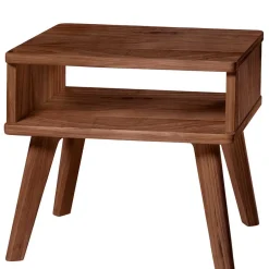 Wohnen Dunkles Holzbett aus Nussbaum Massivholz - Vetonia