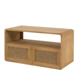 Wohnen Echtholz Waschtisch aus Teak mit Wiener Geflecht - Tiranny