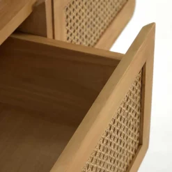 Wohnen Echtholz Waschtisch aus Teak mit Wiener Geflecht - Tiranny