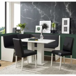 Eckbank Gruppe in Schwarz Weiß - Enevo (vierteilig)^Wohnen Outlet