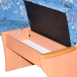 Wohnen Eckbank in Blau und Buche - Afrina