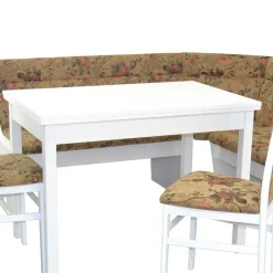 Wohnen Eckbankgruppe in Weiß mit Brauntönen - Penal (vierteilig)