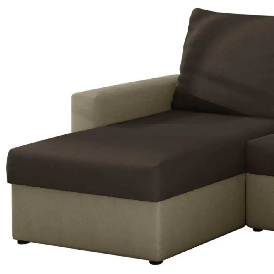Wohnen Eckbettsofa in Braun und Beige - Rodaris