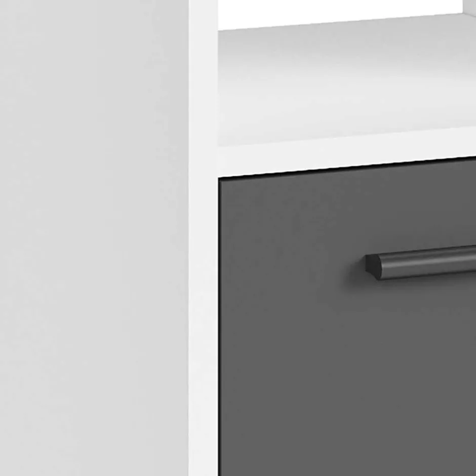 Eck-Computertisch in Weiß mit Anthrazit - Leoyaro^Wohnen Hot