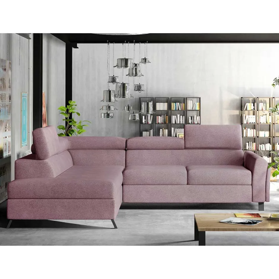 Eckcouch in Altrosa Samtbezug - Gina^Wohnen Discount