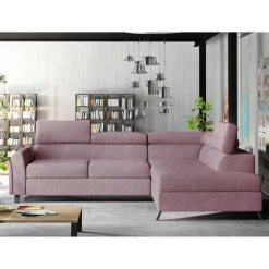 Eckcouch in Altrosa Samtbezug - Gina^Wohnen Discount