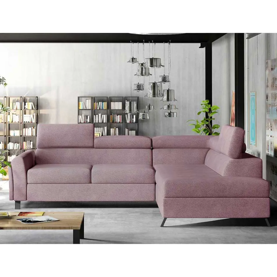 Eckcouch in Altrosa Samtbezug - Gina^Wohnen Discount