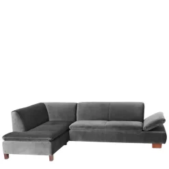 Eckcouch in Anthrazit mit Nussbaum Braun - Sevilaca^Wohnen Online