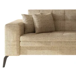 Wohnen Eckcouch in Beige Strukturstoff - Karibia
