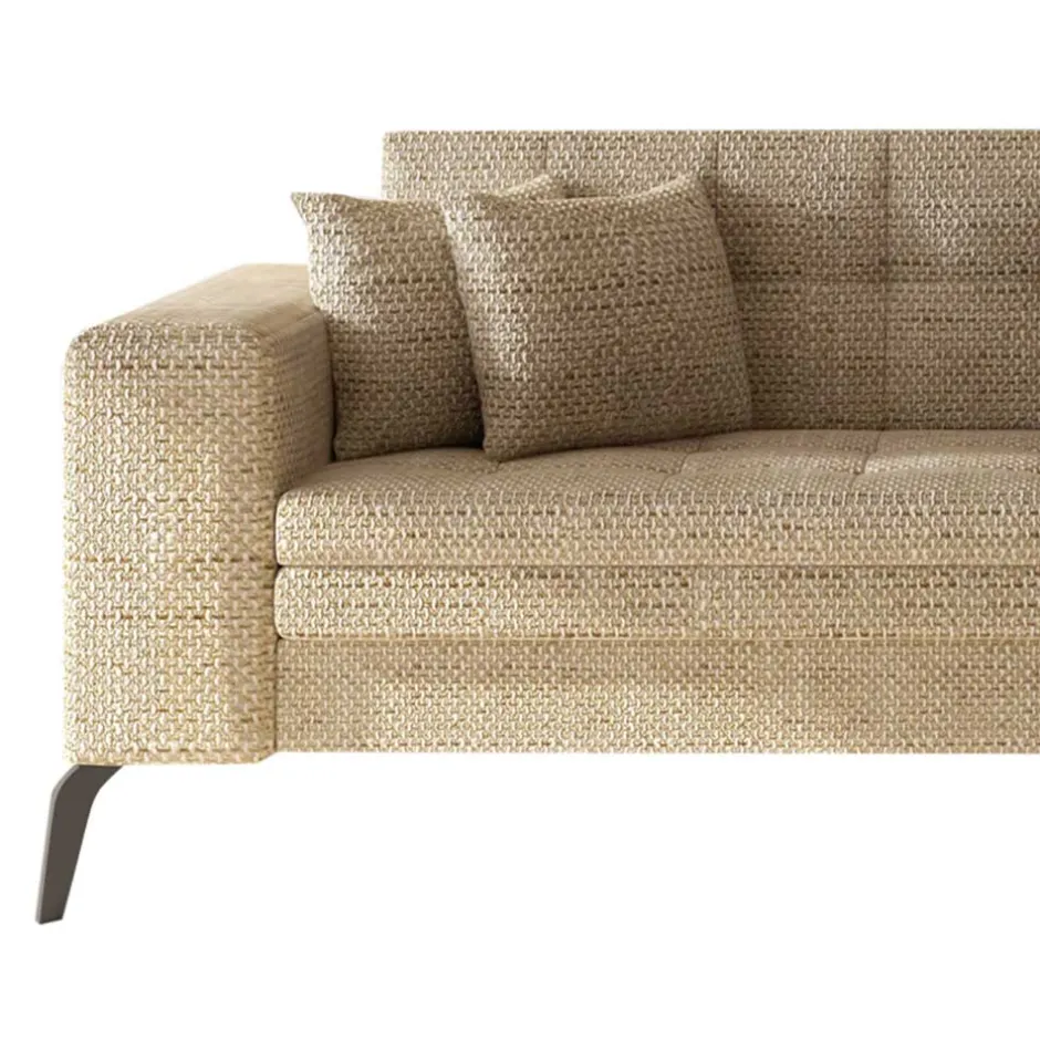 Wohnen Eckcouch in Beige Strukturstoff - Karibia