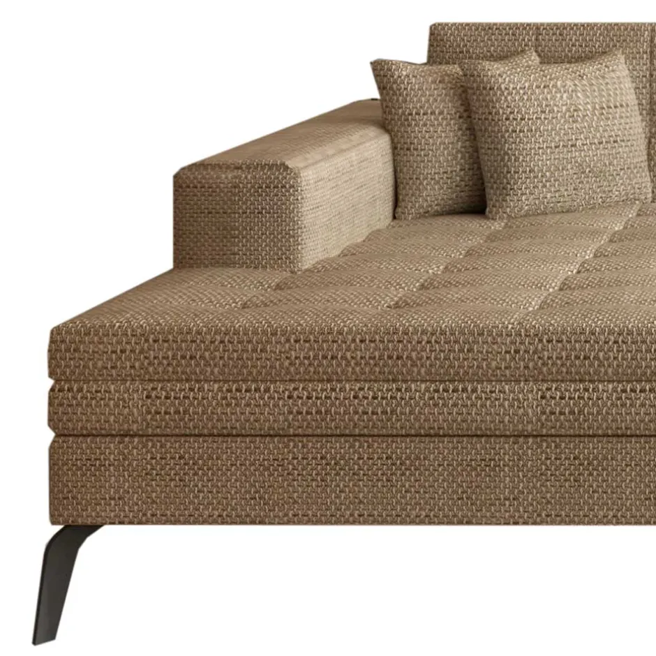 Wohnen Eckcouch in Beige Strukturstoff - Karibia