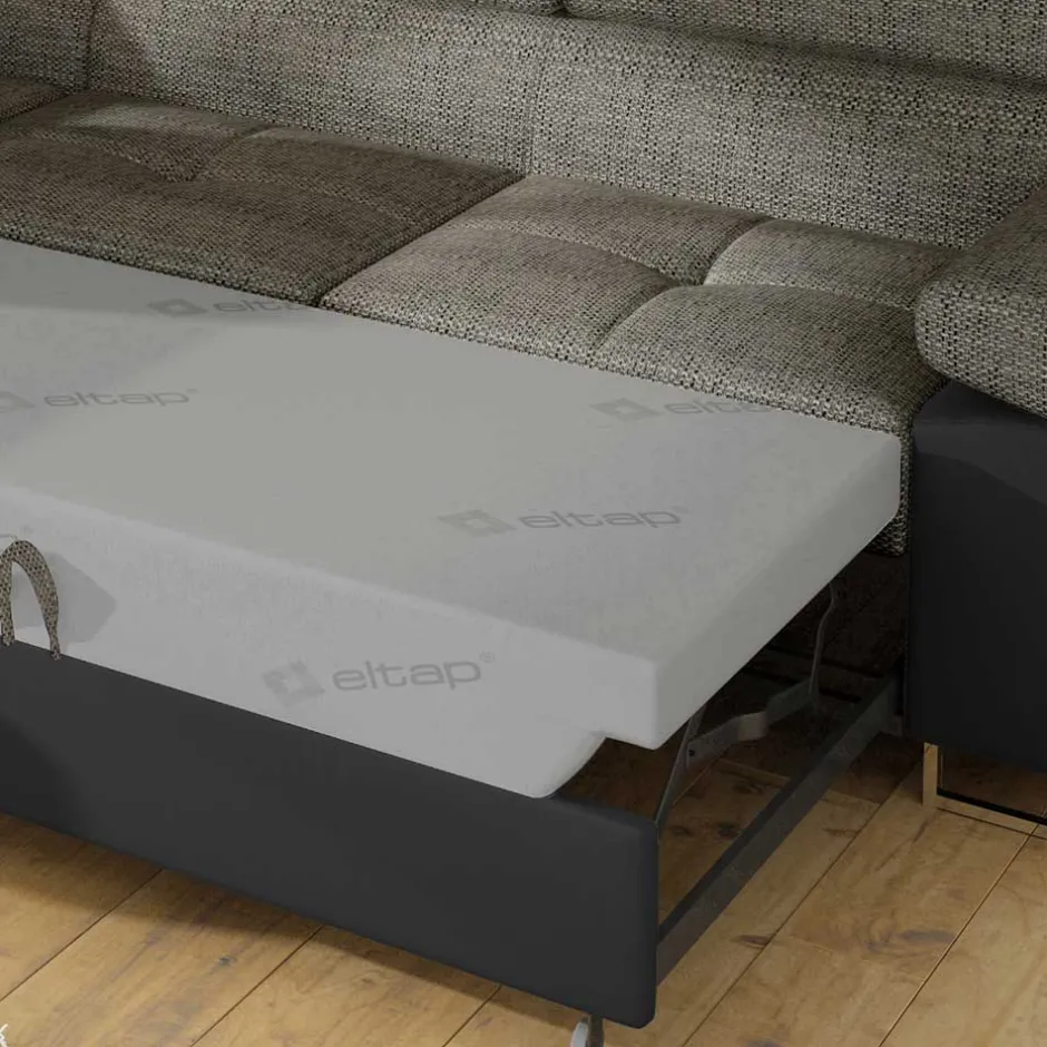 Eckcouch in Beigegrau und Schwarz - Itsuko^Wohnen Best