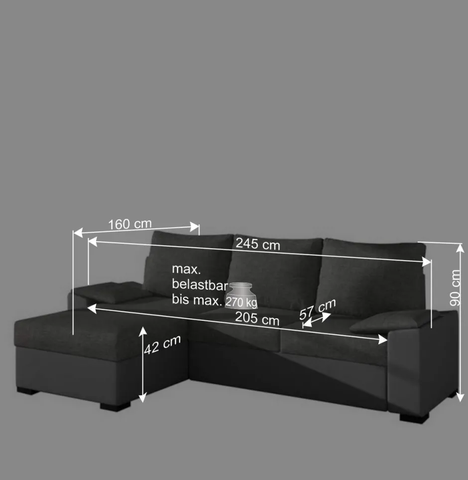 Wohnen Eckcouch in Magenta und Schwarz - Piratro